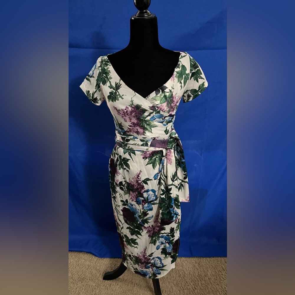 Pinup Couture pale yellow floral dress